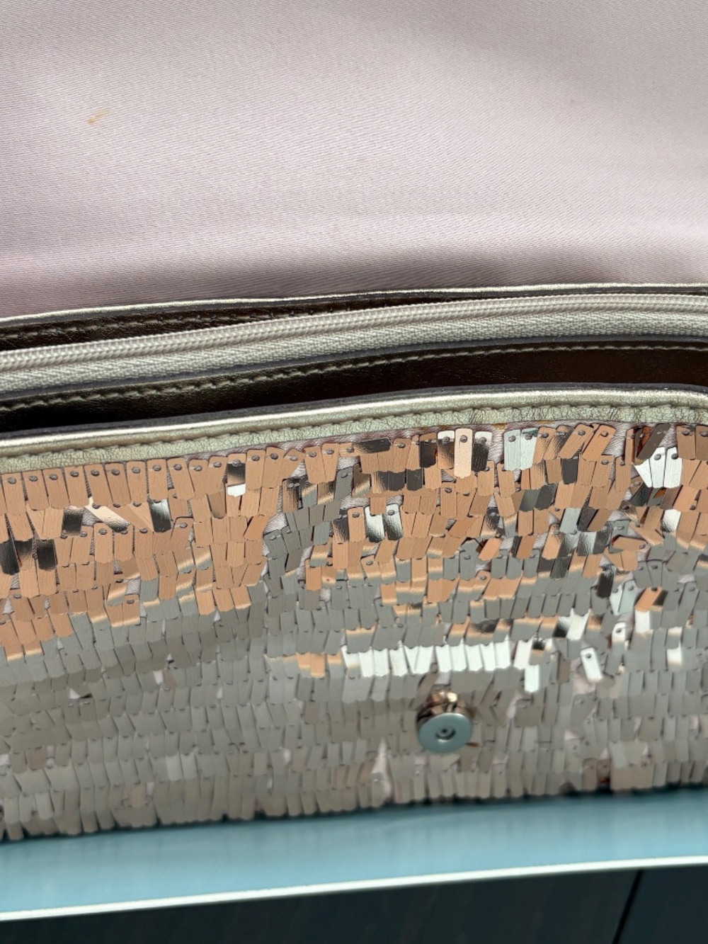 Coach Occasion Collection Sequin Large Clutch in Rose Gold - Picture 5 of 8
